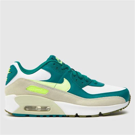 nike air max 90 youth gs schuhe weiß grau grün|air max 90 kids shoes.